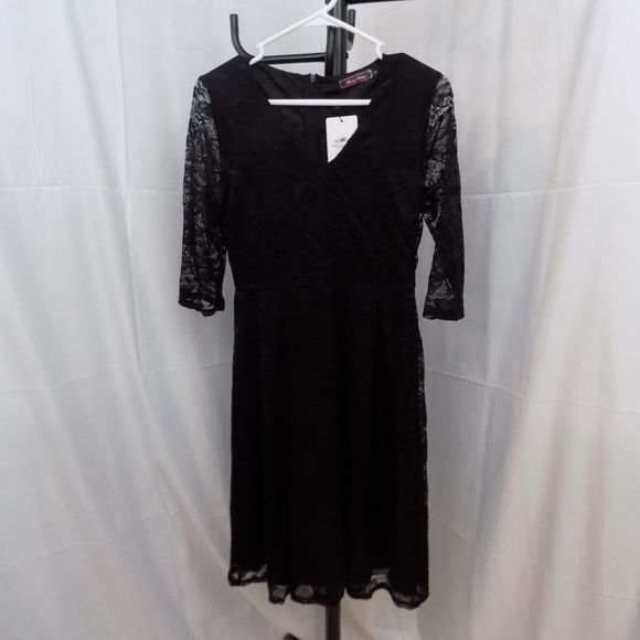Mari Cias Women's V-Neck Dress Black Cocktail S - Picture 2 of 5